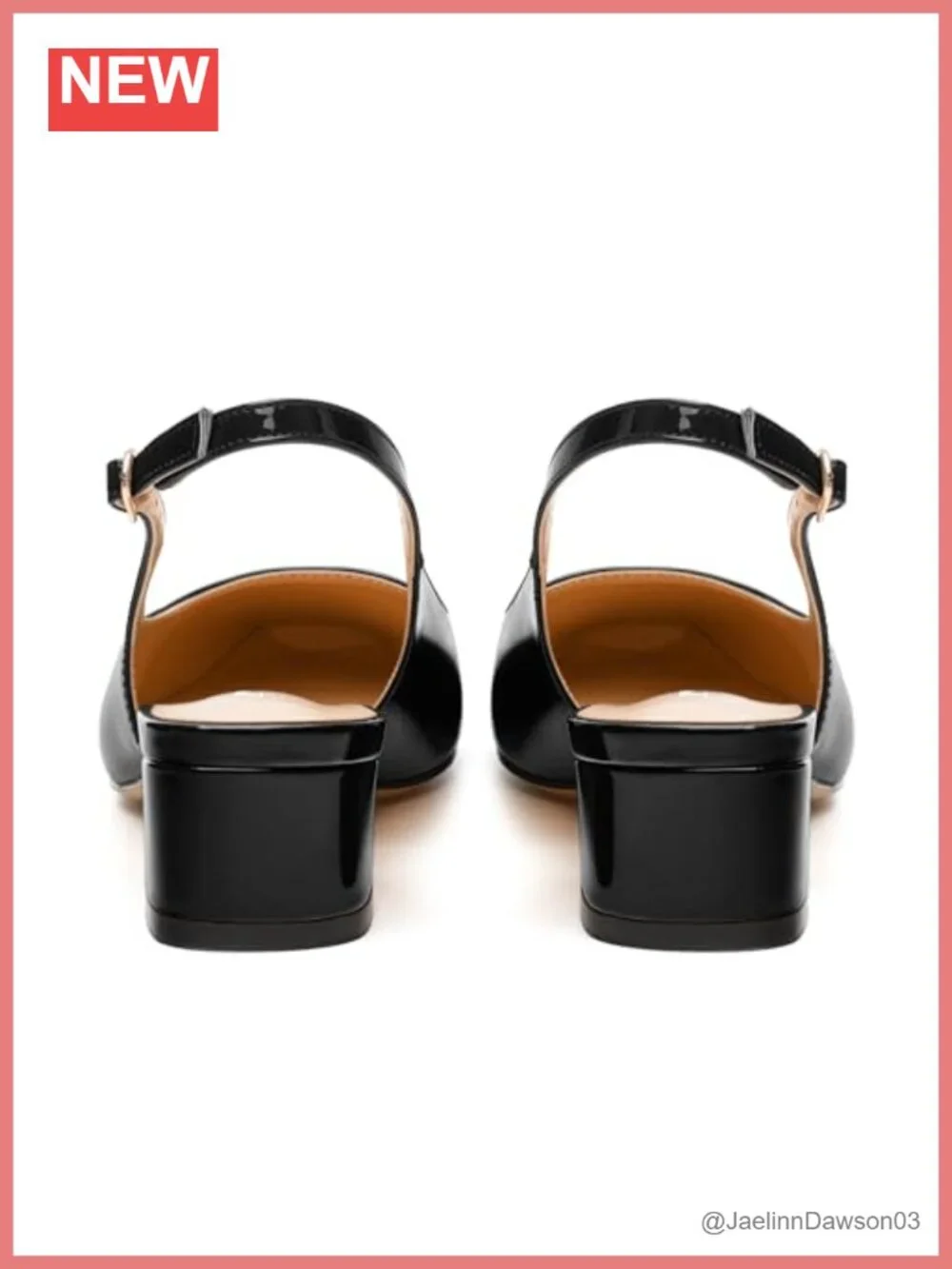 Women's Slingback Pumps Low Chunky Heels Square Toe Closed Toe Comfortable